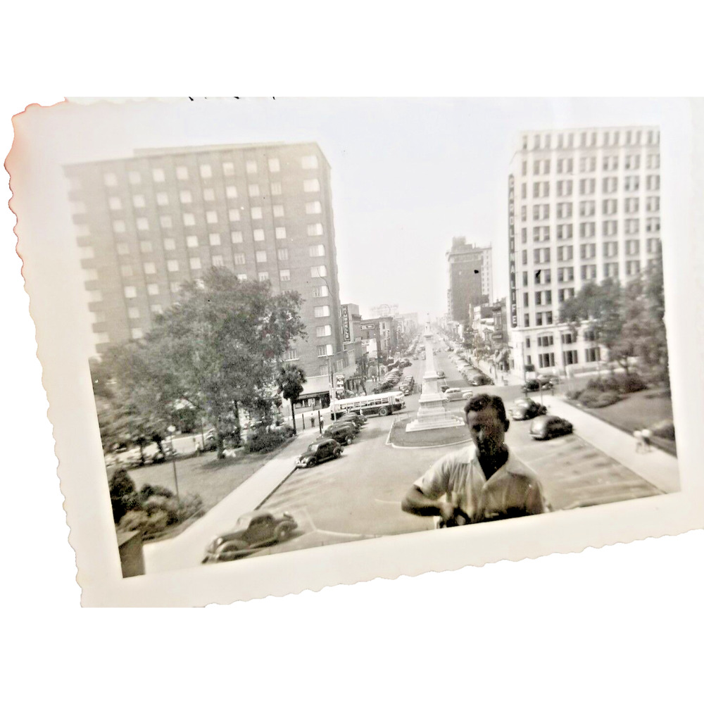 Vtg 50's Photo Main Street Columbia SC Carolina Life Bus Historic Architecture